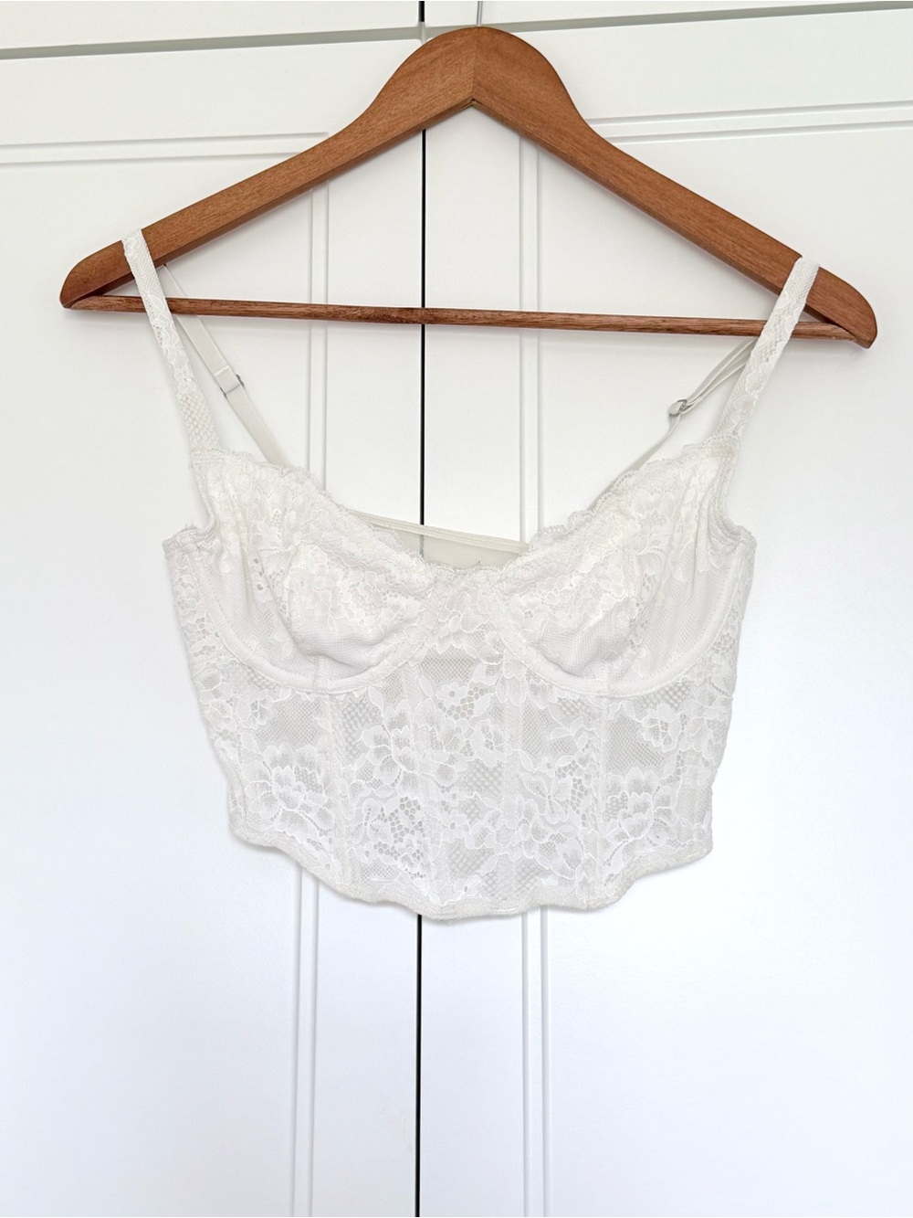 Hollister Gilly Hicks White Lace Bustier Corset Top Size S